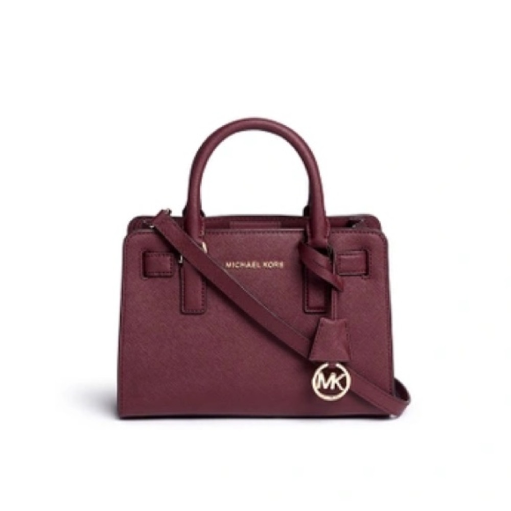 (SOLD) Michael Kors Dillon Small Satchel Merlot Purse Crossbody